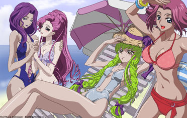 Code Geass Anime Girls on the Beach